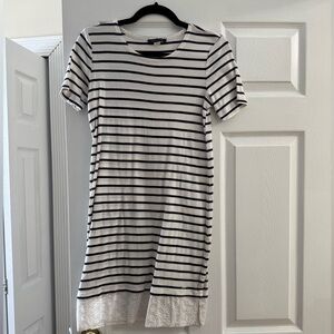 Tommy Hilfiger Navy and White Striped Mini Dress